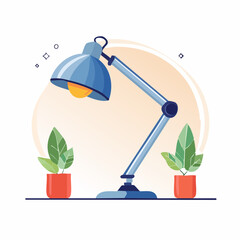 Stylish Desk Lamp With Plants