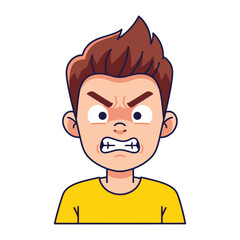 Obraz premium Rage Expression: An illustrative depiction of a person's face contorted in a display of intense anger. It's a striking visual representation of the raw emotion of fury.