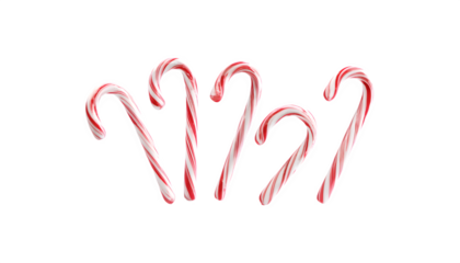 Several candy canes arranged together in the air