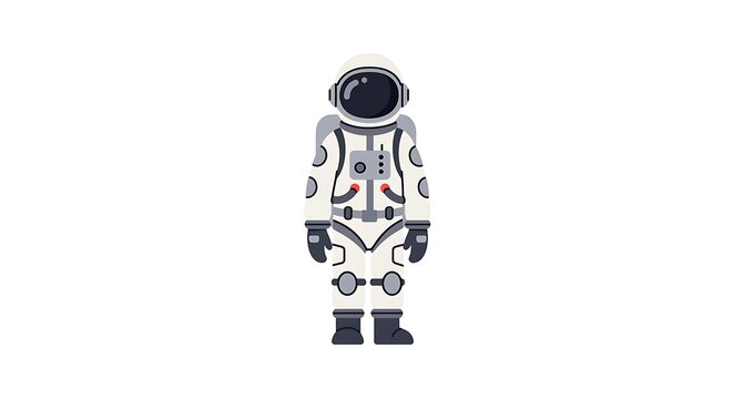 Astronaut in Spacesuit Vector Illustration of a Spacewalker on a White Background