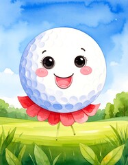 Cute golf ball with flower skirt