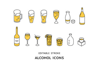 いろんなお酒・アルコールのアイコンセット