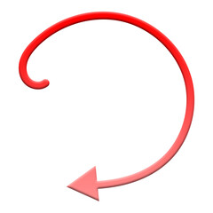 Red curve arrow icon on transparent background. flat style. arrow icon for your web site design, logo, app, UI. smooth, modern design, pointer indicating direction or movement. vector icon