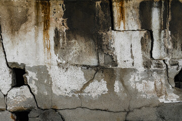 Decaying and Cracked Concrete Wall Texture