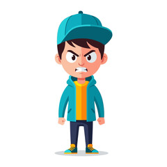 Raging with Fury: An illustration captures the raw emotion of a young boy consumed by anger, his expression intense, a stark depiction of rage.