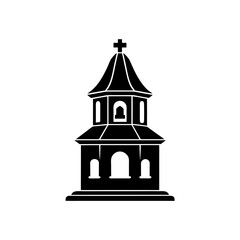 bell tower silhouette vector design