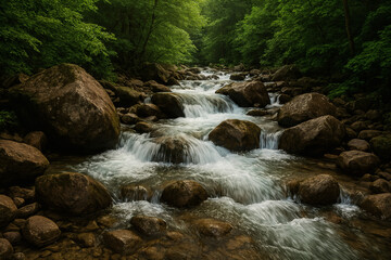 Obraz premium 涼しげな渓流