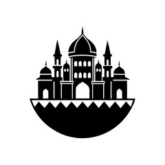fortress palace skyline silhouette vector icon