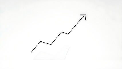 Abstract business optimization concept with geometric shapes and arrows on white background.