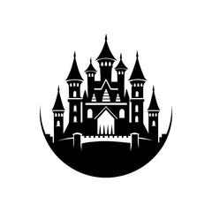 Obraz premium royal dynasty castle silhouette medieval style