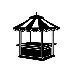 Obraz premium street kiosk silhouette black vector