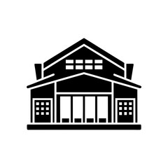 supermarket building silhouette icon