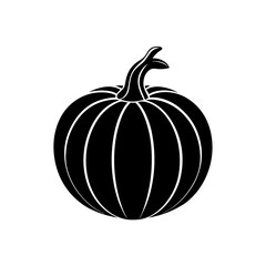 vector silhouette of a classic cartoon pumpkin wit