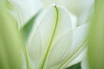 Obraz premium Nature Background Serene Close up of Delicate White Lily Petals Soft Focus Nature Photography