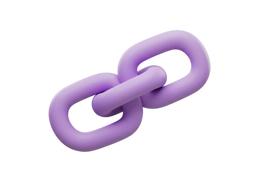 Purple chain link symbol, isolated on transparent background