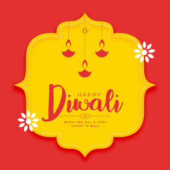 happy diwali wishes card with social media post