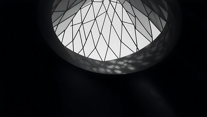 Abstract geometric lines forming an architectural pattern, monochromatic gradient creating a modern aesthetic.