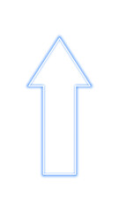 Illustration of an upward arrow icon with a neon blue gradient color
