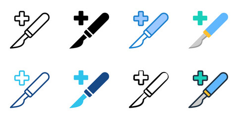 Surgeon icon set multiple style collection 

