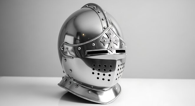 Medieval Knight Helmet Metal Armor Head Protection - Powered by Adobe