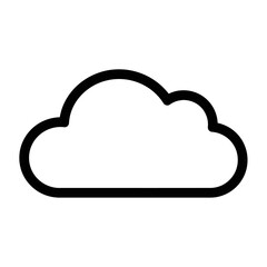 Simple Black Outline Cloud Icon with Rounded Edges Weather Symbol.