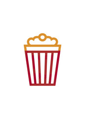 Popcorn in a striped container