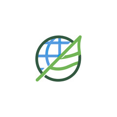 Global leaf icon illustration
