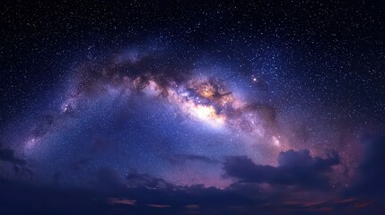 Stunning Night Sky View with Milky Way Galaxy