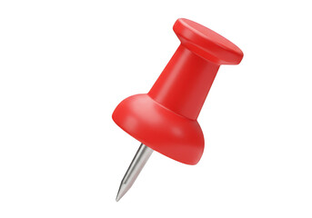A red pushpin isolated on transparent background