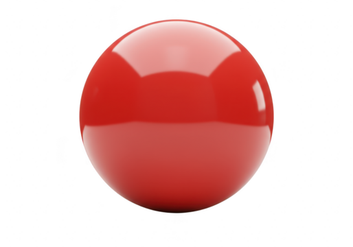 Red sphere isolated on transparent background - Powered by Adobe