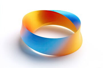 Abstract ring, twisting ribbon in vibrant colors