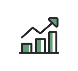 Business growth bar chart graphic