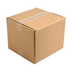 Empty cardboard box isolated on transparent background