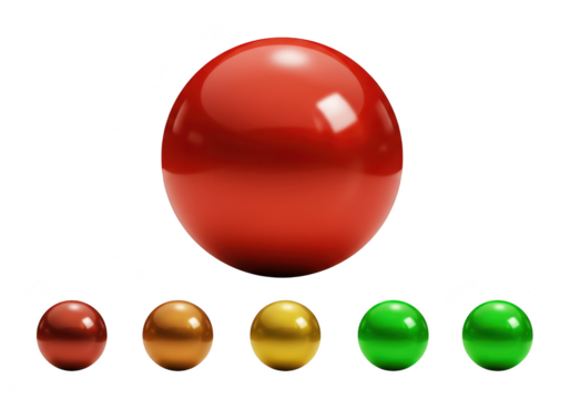 Collection of colorful spheres isolated on transparent background