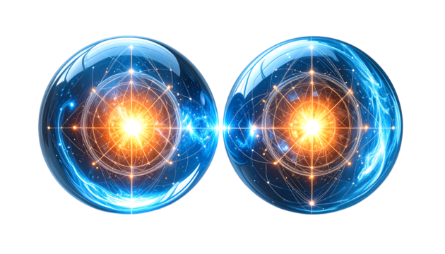 Energetic Sphere with Light and Cosmic Elements in Vibrant Colors