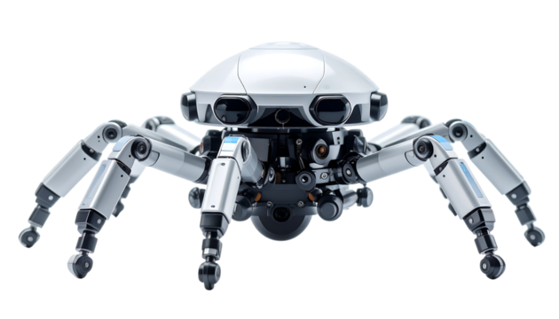 Futuristic robotic spider with advanced technology and sleek design