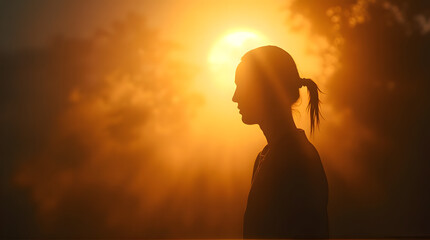 Woman's Silhouette at Sunset