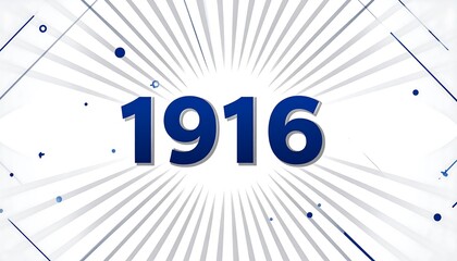 Year 1916 displayed on a white background with radiating lines