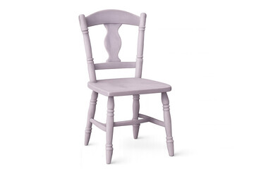 Classic light purple wooden chair isolated on transparent background, perfect for interior design or furniture compositions