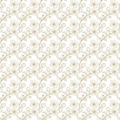 Fototapeta premium Seamless vintage wallpaper pattern with ornamental design and retro decorative texture