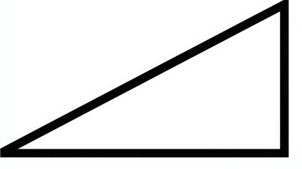 Simple Black Triangle Shape on a White Background for Graphic Design
