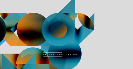 Obraz premium Abstract geometric shapes overlap, creating vibrant color gradients. Modern design elements suggest dynamic composition, clean aesthetic.