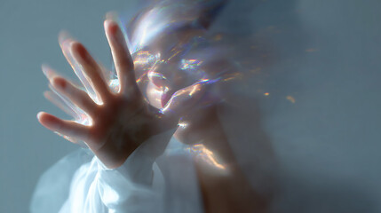 Distorted Reality: Woman Behind Glass