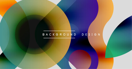 Obraz premium Abstract colorful circles overlap creating dynamic visual effect. Modern design suitable for backgrounds, presentations.