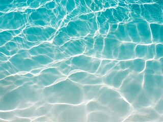 Clear blue water background, reflected ripple across the pool, top view of summer surface of swimming pool with sunlight, design for cosmetic product ,skincare wallpaper