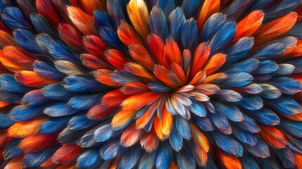 Fototapeta premium Abstract Colorful Feathers Artistic Pattern Background