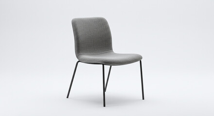 Modern Gray Velvet Dining Chair with Sleek Black Metal Legs - Elegant & Comfortable Seating for Your Home