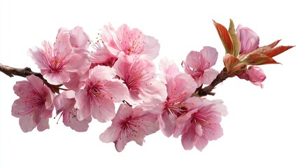 Pink cherry blossoms on a branch