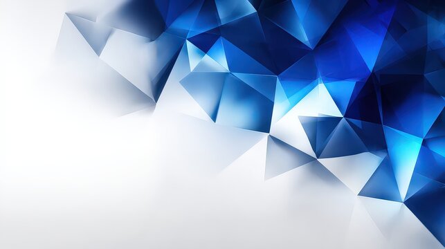 Abstract Geometric Background With Blue And White Triangles