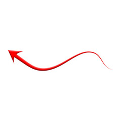 Red curve arrow icon on transparent background. flat style. arrow icon for your web site design, logo, app, UI. smooth, modern design, pointer indicating direction or movement. vector icon
